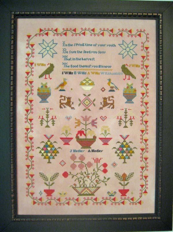 Willis/Hedley c 1850, an English reproduction sampler